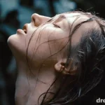 A woman with long wet hair standing in soft light, representing the emotional symbolism of dreaming of wet hair.